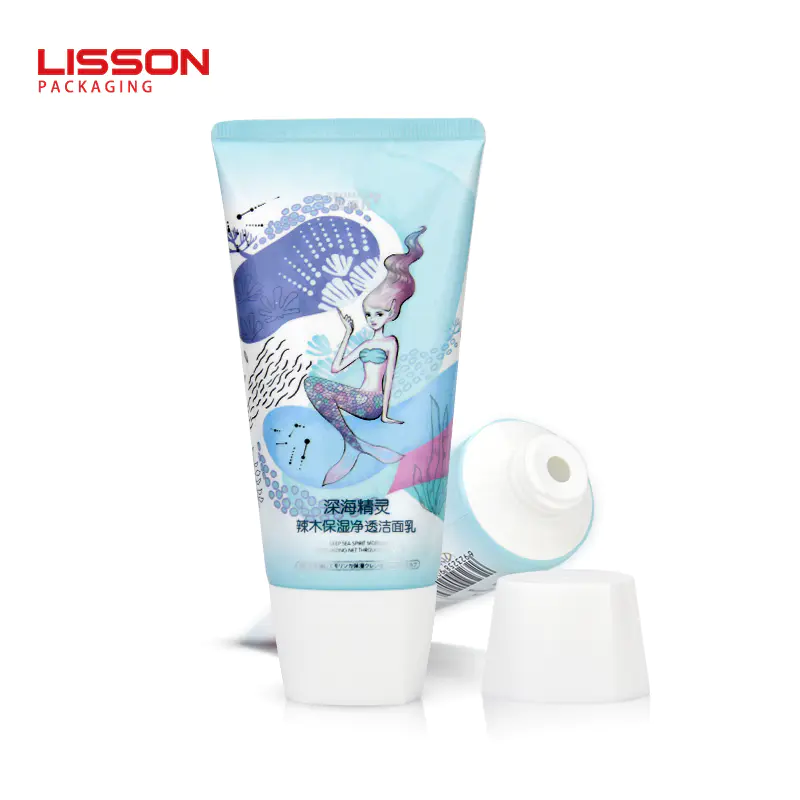 empty plastic face wash tube 120ml OEM custom facial cleansing packaging