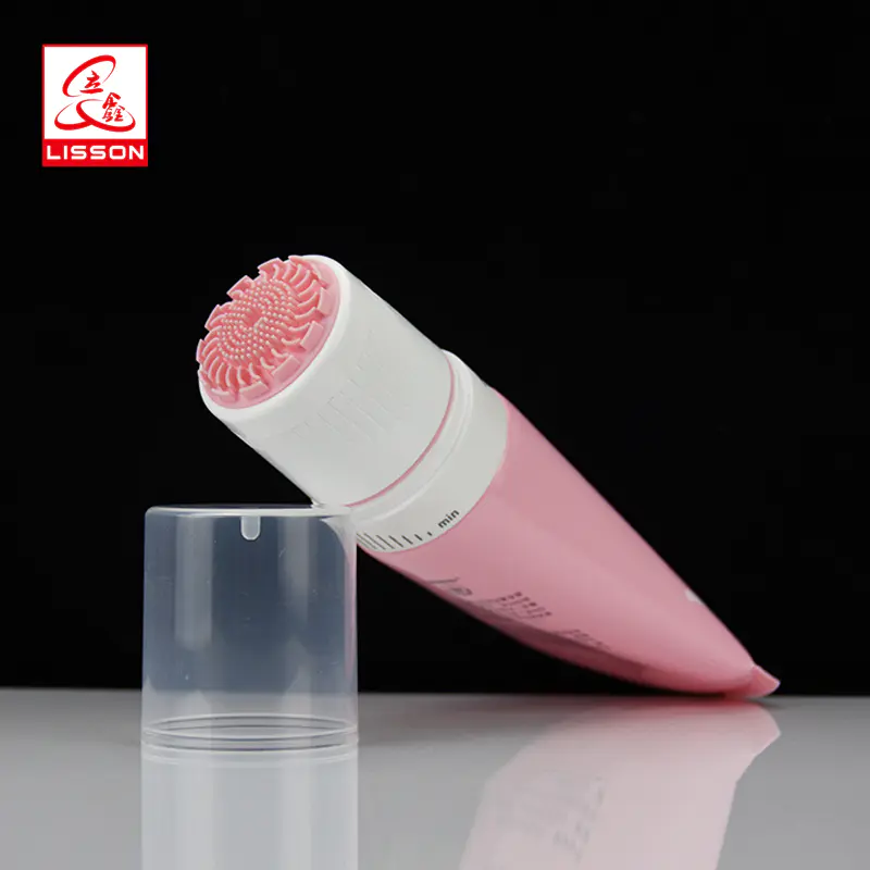 Lisson D50MM 120G Empty Cosmetics Cleanser Container with Massage Silicone Head for Face Cleaning