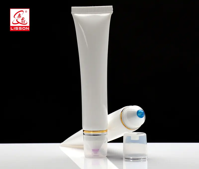 eye cream soft tube with transparent applicator