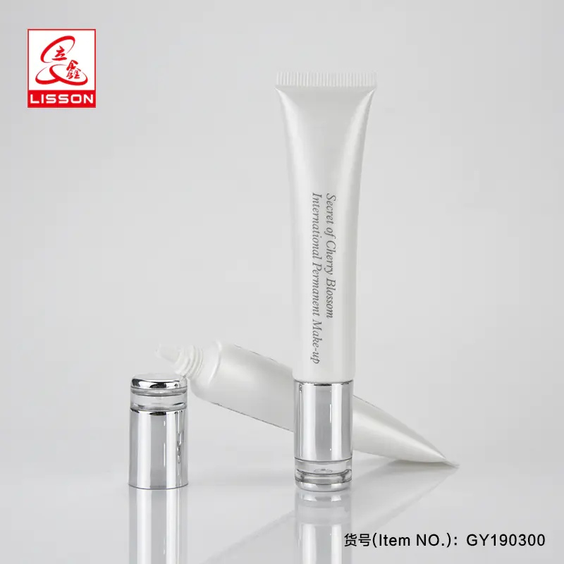 20ml Wholesale Manufacturer Clear long nozzle Cosmetic Plastic Tube Packaging With Luxury Ending Cap