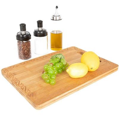 New design environmental professional chefs organic bamboo cheese vegetables cutting board with handle