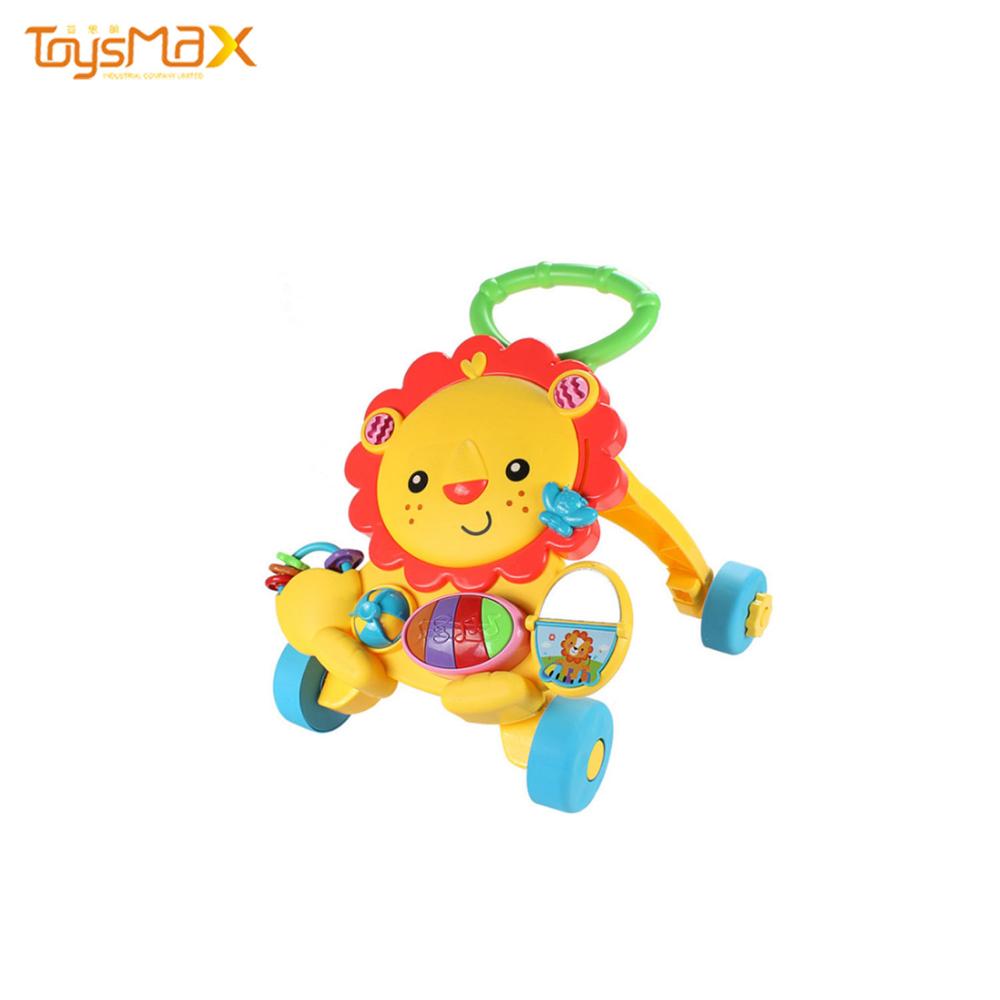 Baby Early Educational Walker With Music Lion Rollover Trolley Toy