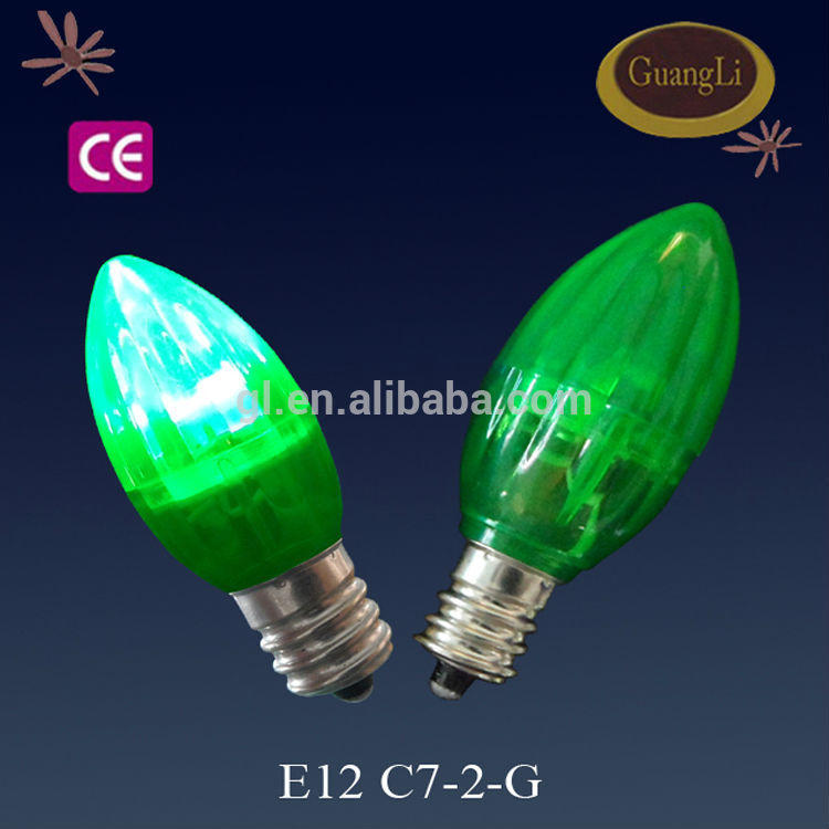 Christmas night light olive shape E12 E14 led light color bulbs C7 - 2 colorful 4 pcs LED