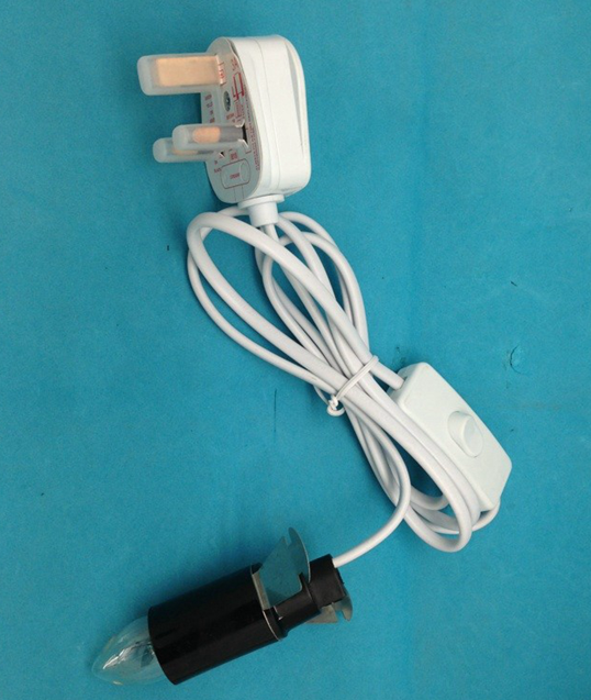 E14 220V UK plug BS Rohs0.75 mm 3 pin dimmer gear incandescent bulb iron slip plastic pad 1.5m cable Himalaya salt lamp shade