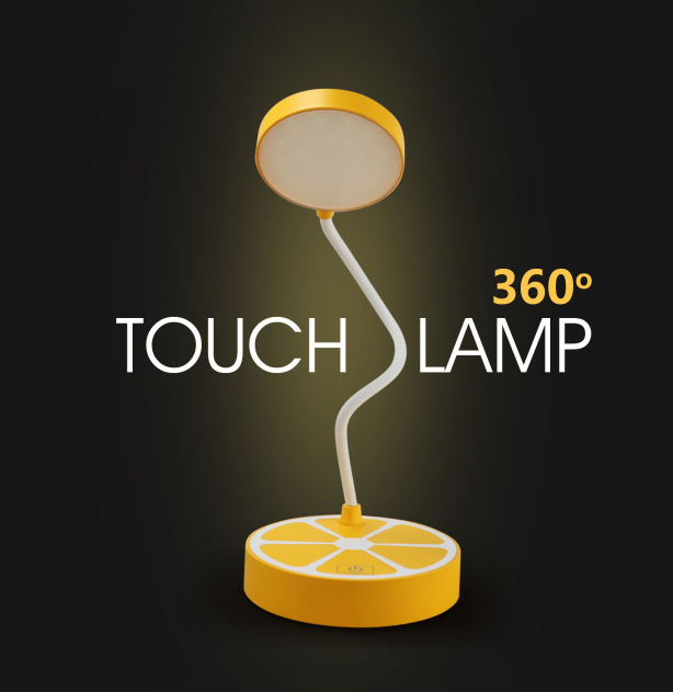Orange shape USB battery Simplified Touch sensor reading LED table lamp for desk