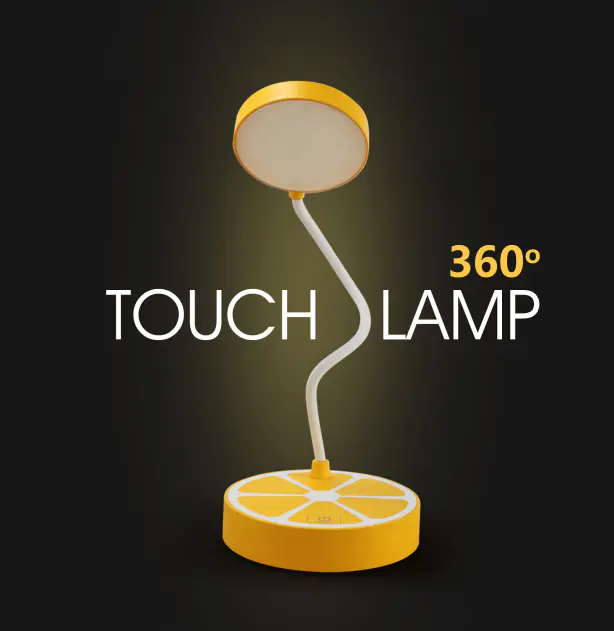 Orange shape USB battery Simplified Touch sensor reading LED table lamp for desk