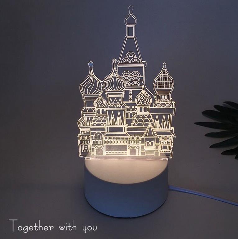 Creative Acrylic Multi-color changing custom Led Night Light Table Lamp For Kids Children Gifts Bedroom 3d Illusion