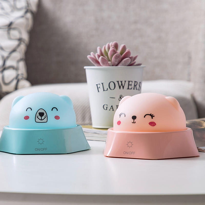 LED colorful atmosphere cartoon USB battery Simplified Touch sensor reading table lamp for desk with 3 gear touch