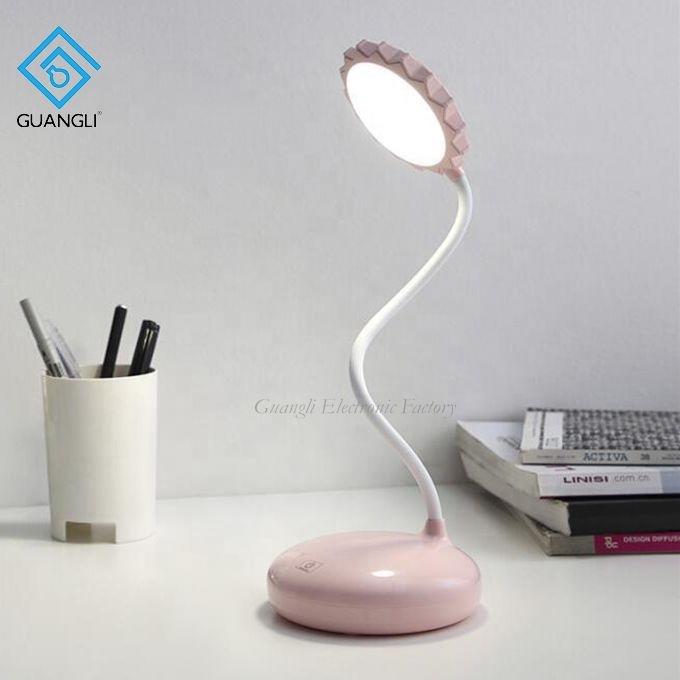 Decorative pattern shape USB battery Simplified Touch sensor reading LED table lamp for desk
