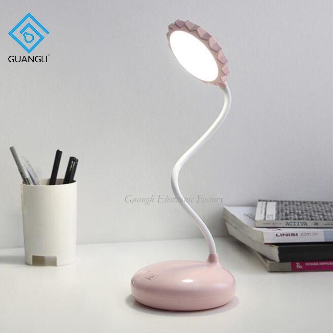 Circular lampshade USB battery Simplified Touch sensor reading LED table lamp for desk