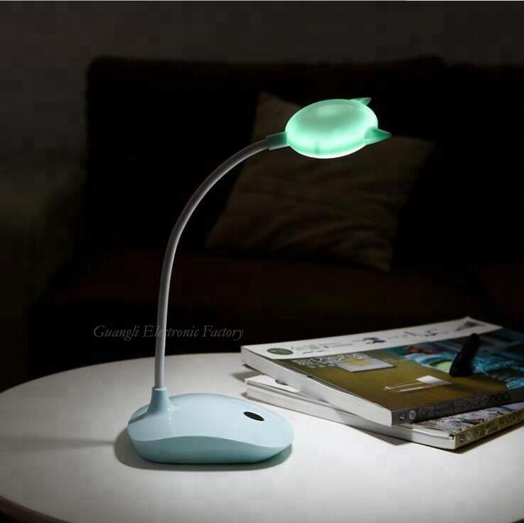 Touch sensor reading LED table lamp with USB and battery type for desk