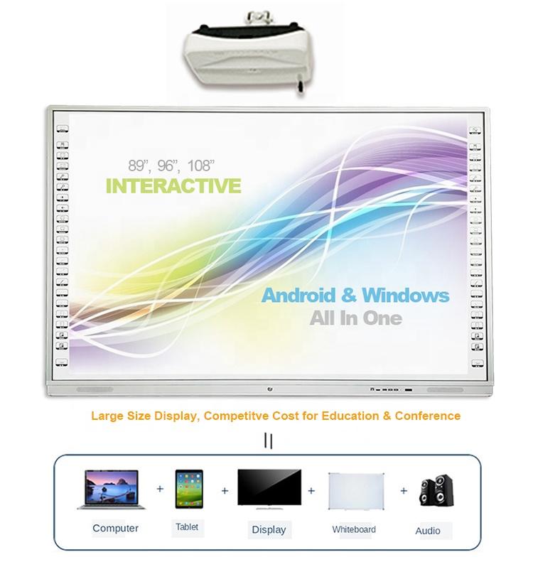 Smart touch board writingflat panel all in one whiteboard interacvtive projector for school classroom