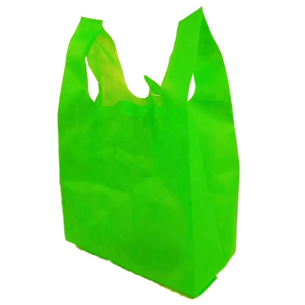 Reusable Non woven W-Cut T-shirt Bag for Supermarket