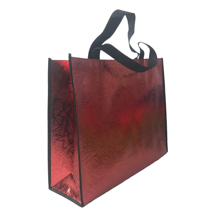 100%PP nonwoven fabric bag Box shape with loop handle with laminated reusable shopping bag