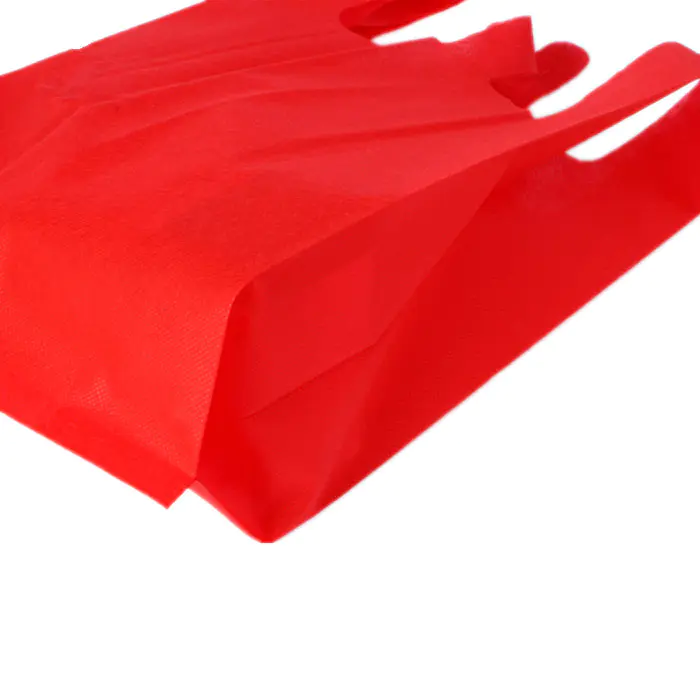 Eco-friendly Vest Bag PP Nonoven Fabric Material W-cut Bag Shopping Bags