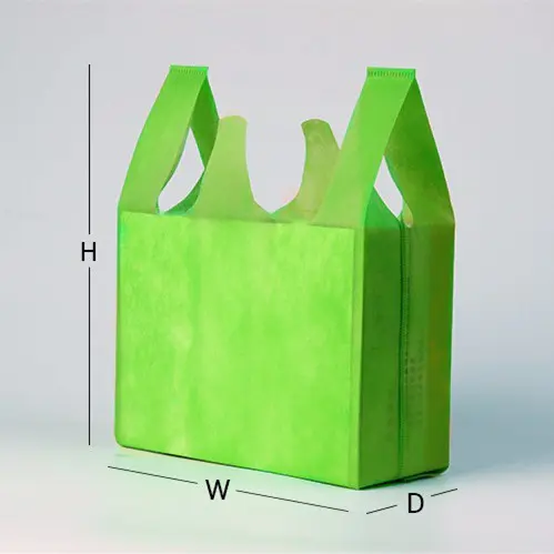 colour 100%pp eco-friendly shopping laminated non woven vest bag