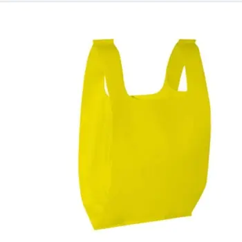 Hot Selling Eco-friendly Vest Bag PP Nonoven Fabric Material W-cut Bag Shopping Bags