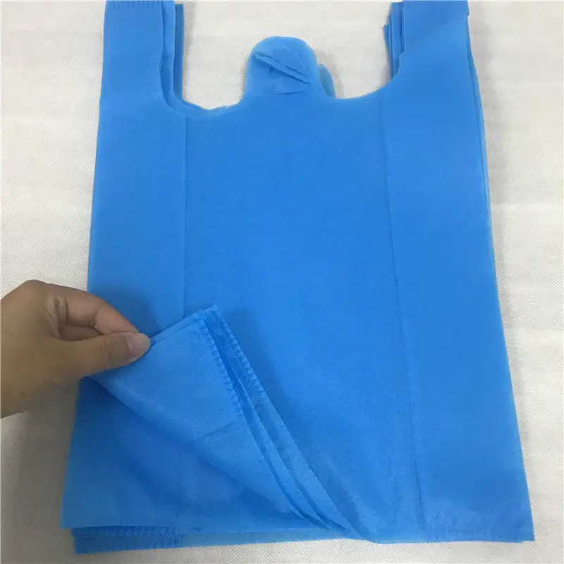 Eco-friendly Supermarket reusable PP Non woven fabric T-shirt Bag