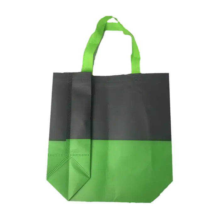 100%PP nonwoven fabric bag Box shape with loop handle with laminated reusable shopping bag