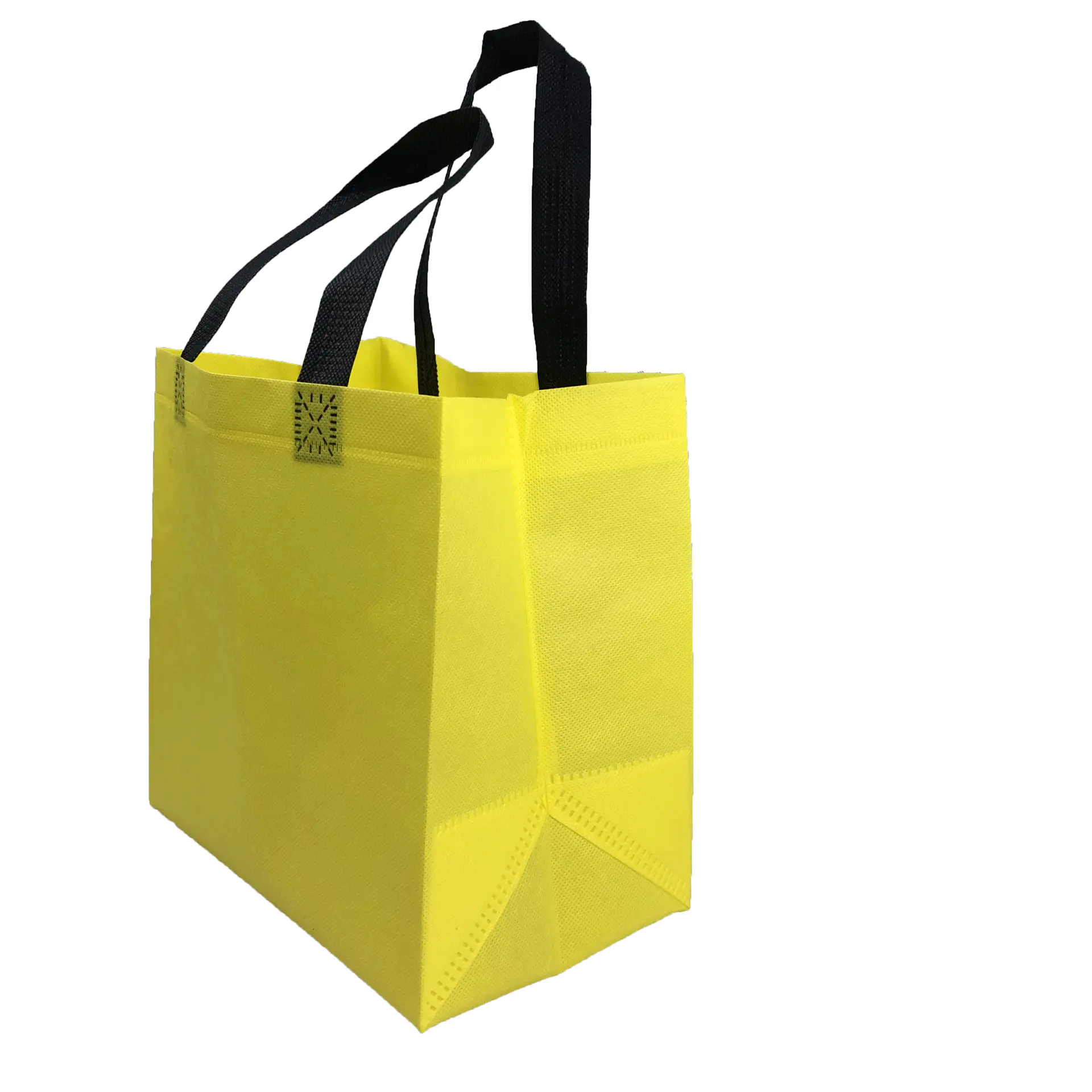 Yellow Eco-Friendly Shopping Bag Woven Bag Nonwoven Polypropylene