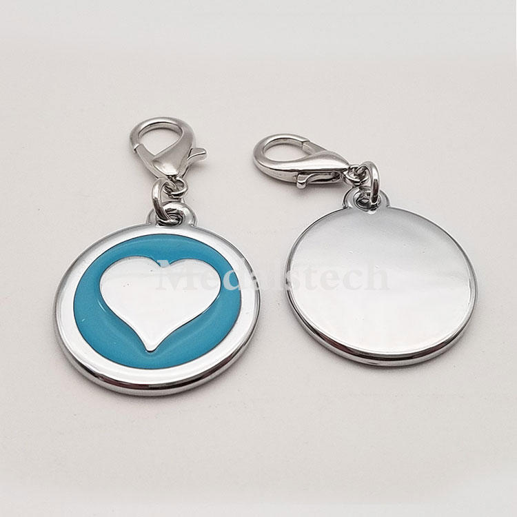Hot selling custom colorful stainless steel metal blank laser logo heart shape pet collar dog id tag for dog cat