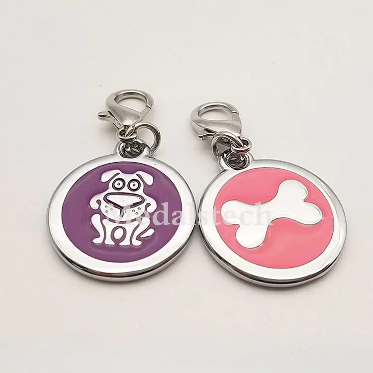 Lucky Shiny Silver Metal Doggy Theme Dog Collar Pet Dog Tag Wholesale for Pet Decoration