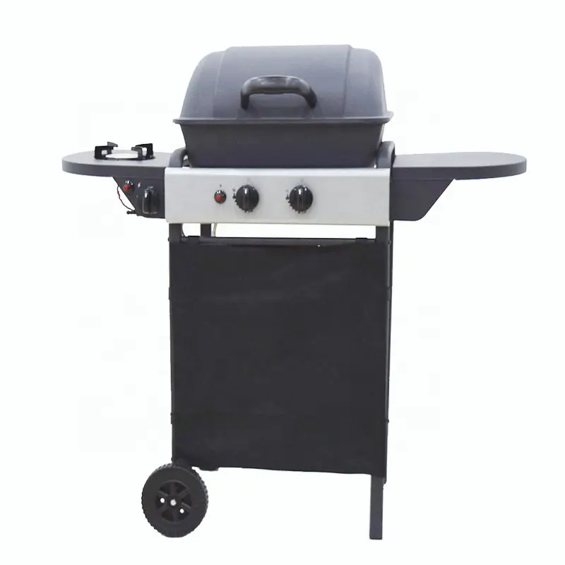 CE Approval 2+1 Burner Black Powder Coating Gas Barbecue Grills 6206A-3(With side burner)
