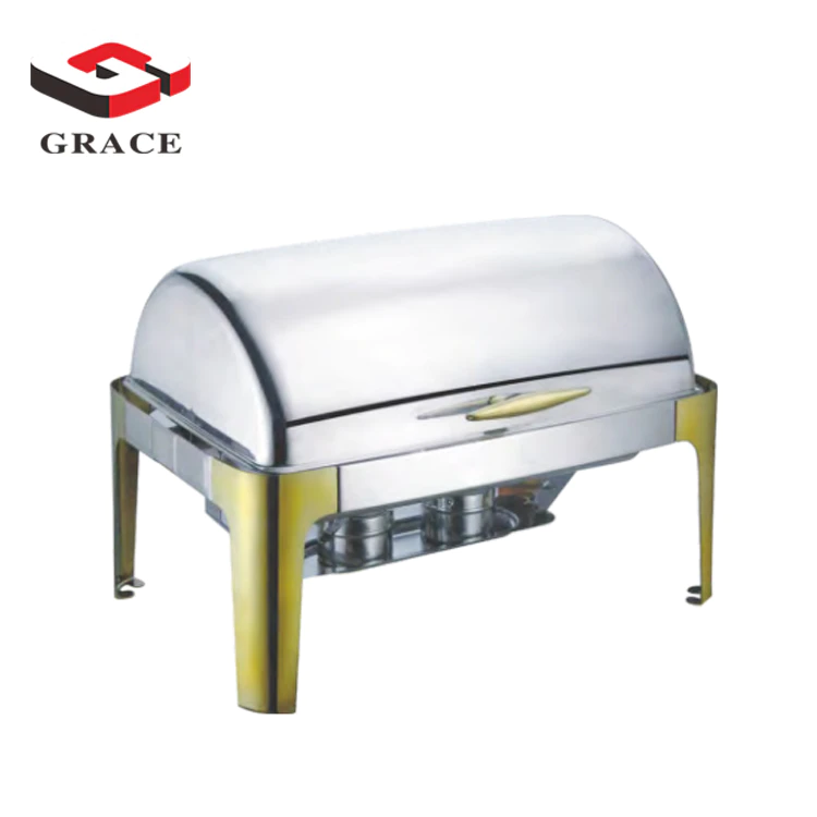 Gold color Stainless Steel Buffet Chafer Dish for Hotel Restaurant