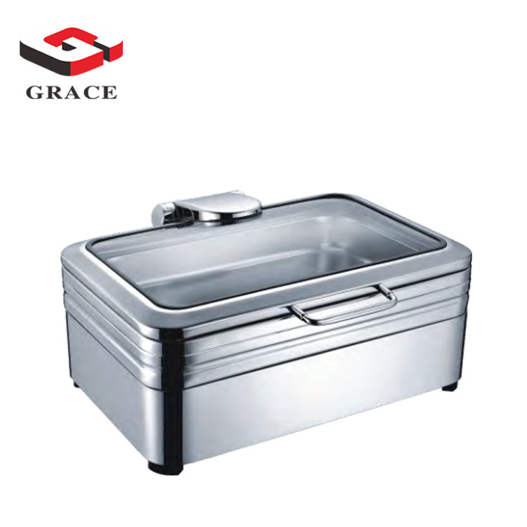 big glass lidhydraulic induction chafing dish,food warmer for buffet service