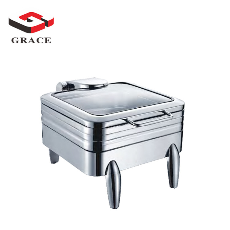 2/3 Size Induction Chafing Dish with glass window lid