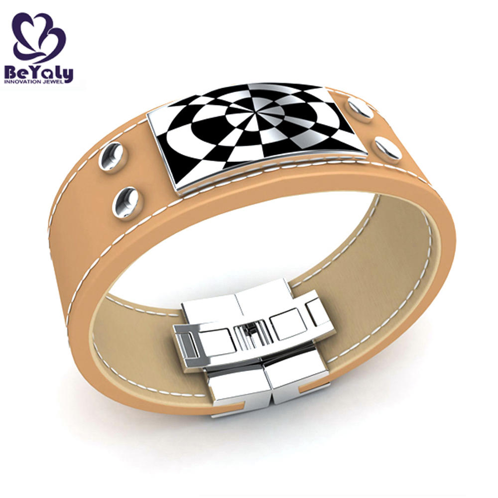 product-Fashion wholesale leather stainless steel bracelet jewelry bisuteria-BEYALY-img-3