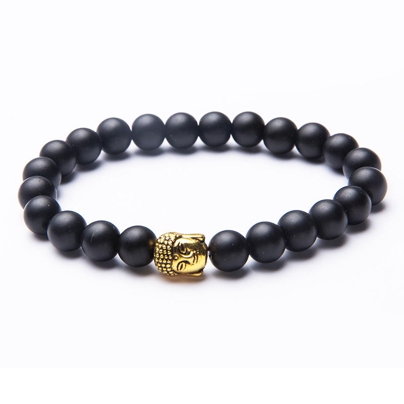 Exquisite Black Beads Cheap Buddha Bracelet