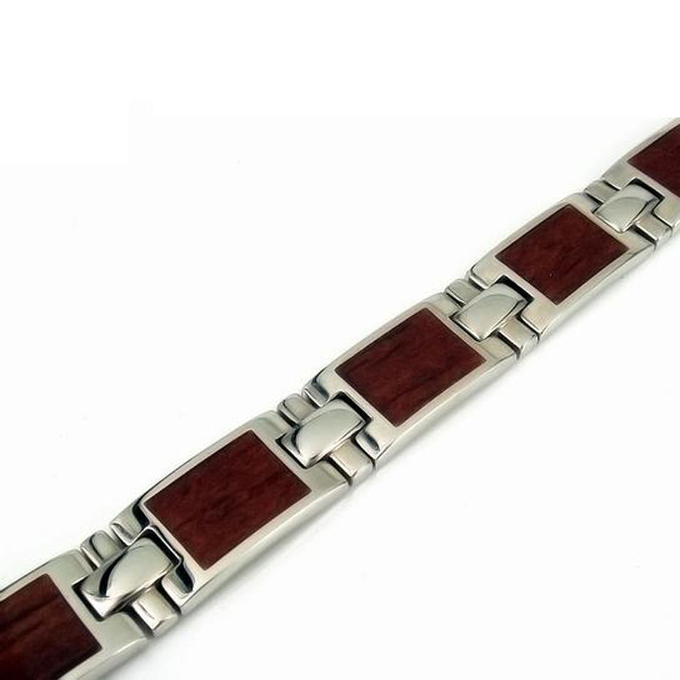 Cheap Men'S Wooden Enamel Side Cross Bracelets
