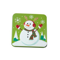 Bodenda customized small size square shape 2-piece metal Christmas coloredgift card tin packingbox