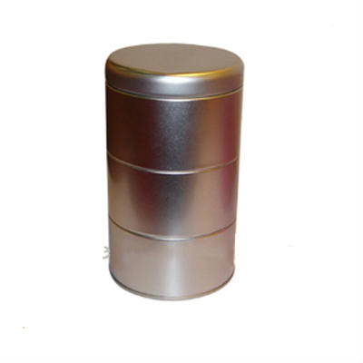 Empty Gold Three layers cylinder cookie container tin can bulk wholesale small round metal packing box
