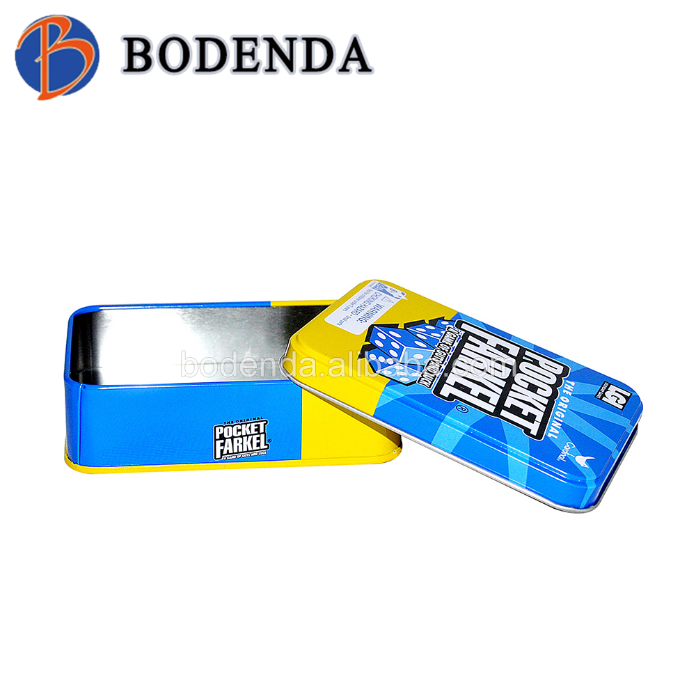 Rectangular mint candy tin box/mint tins with hinged lid wholesale mini tin box