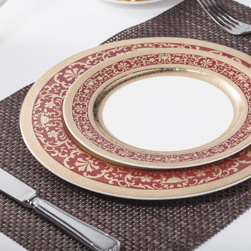 High Quality Hotel Use Crockery Tableware Bone China Decal Dinnerware Set, China Porcelain Dinner Set*