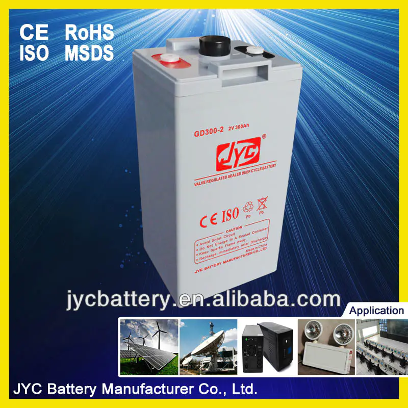 Maintenance Free Sealed Solar Battery 2v 300ah Gel Battery for Solar System