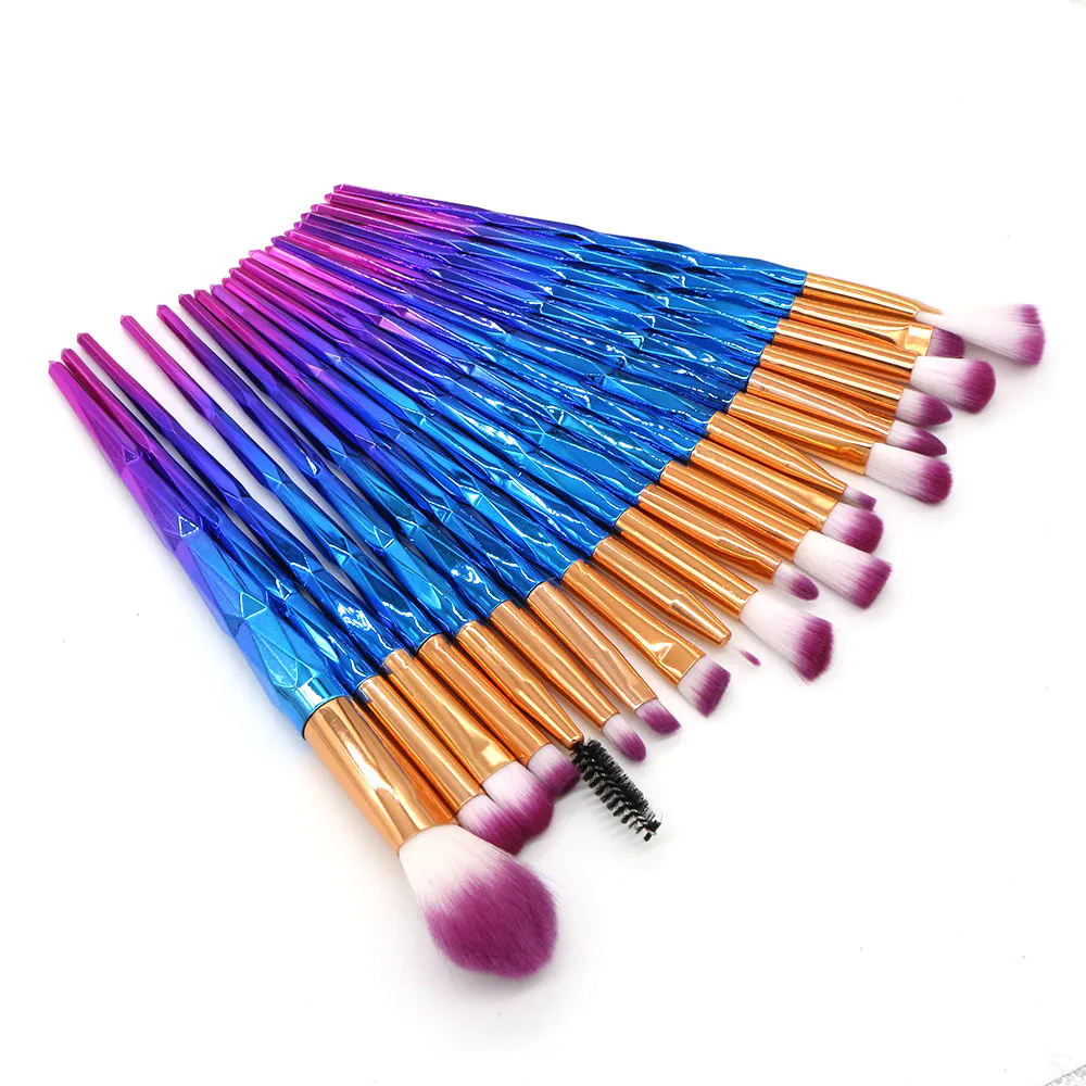 hot selling quality DiamondShape oem make up kit 20 piece eye shadow brush