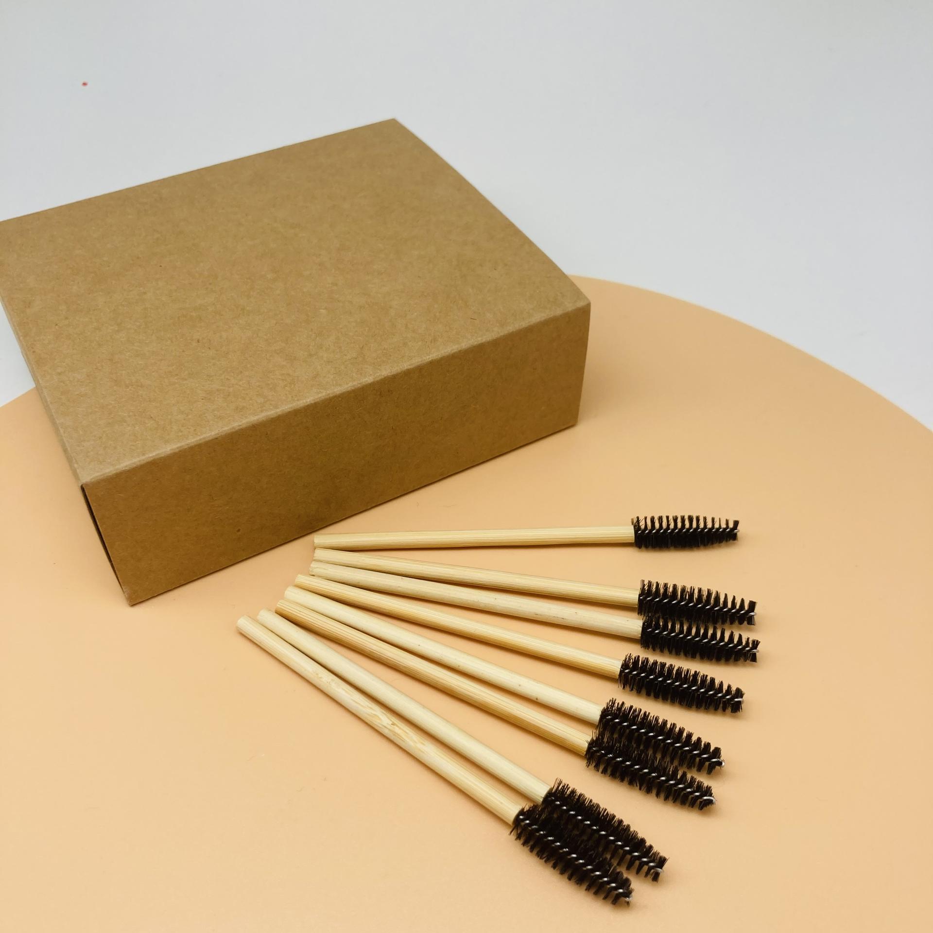 Mascara wands brush for eyelash extension purple bamboo eyelash brush disposable