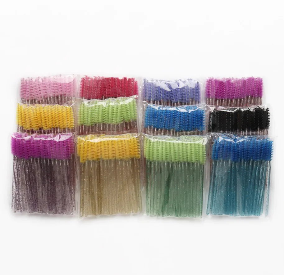 Brosses à mascara baguettes de mascara scintillantes brosse à cils personnalisée