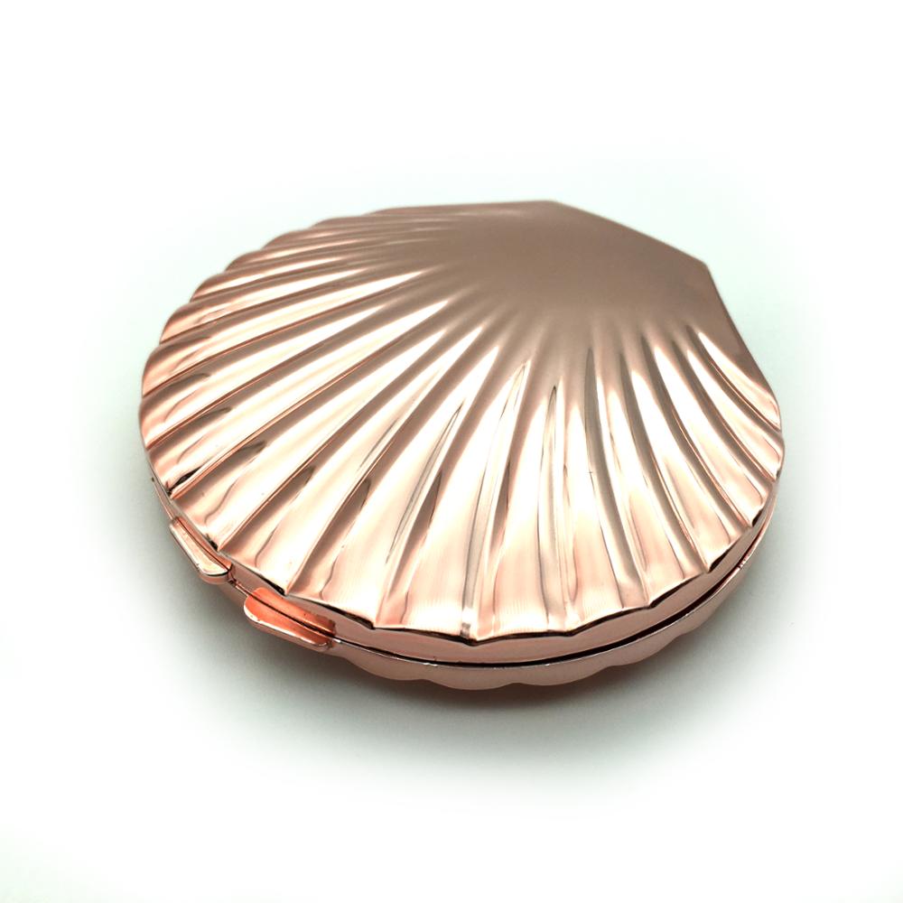 Карманное зеркало русалки цвета розового золота, компактное зеркало для макияжа