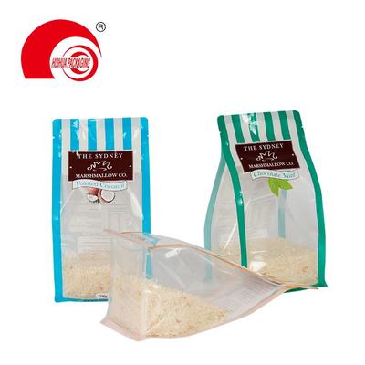 Custom Made Flat Bottom Pouch Bag, Stand Up Ziplock Flat Base Pouch For Food Packaging Supplier