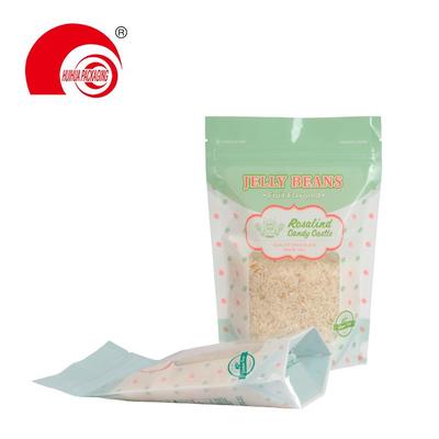 Custom Snack Nut Packing Biodegradable Stand Up Pouches Kraft Paper Bag With Zipper For Food Packaging
