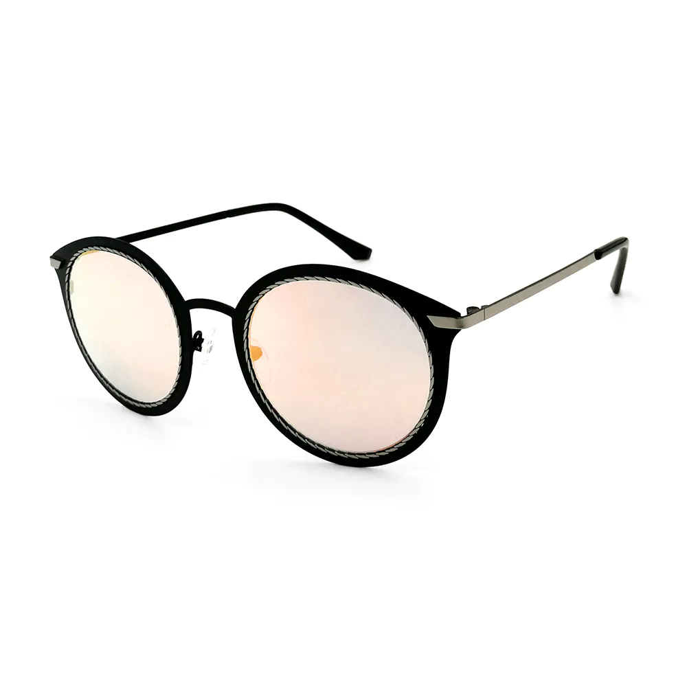 EUGENIA Fashion Stainless Frame Newest Custom Logo 2020 Round Sunglasses