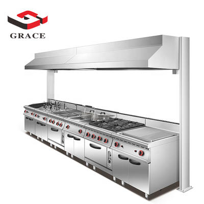 Heavy Duty Seafood Buffet Bakery Gas Stove Restaurant Set Commercial Kitchen Equipment