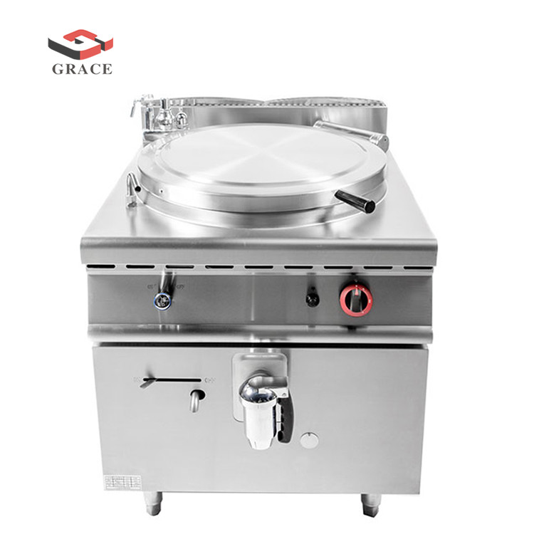 100L Branded Commercial Catering Equipment Pressure Electronic Gas Soup Kettle With Tap