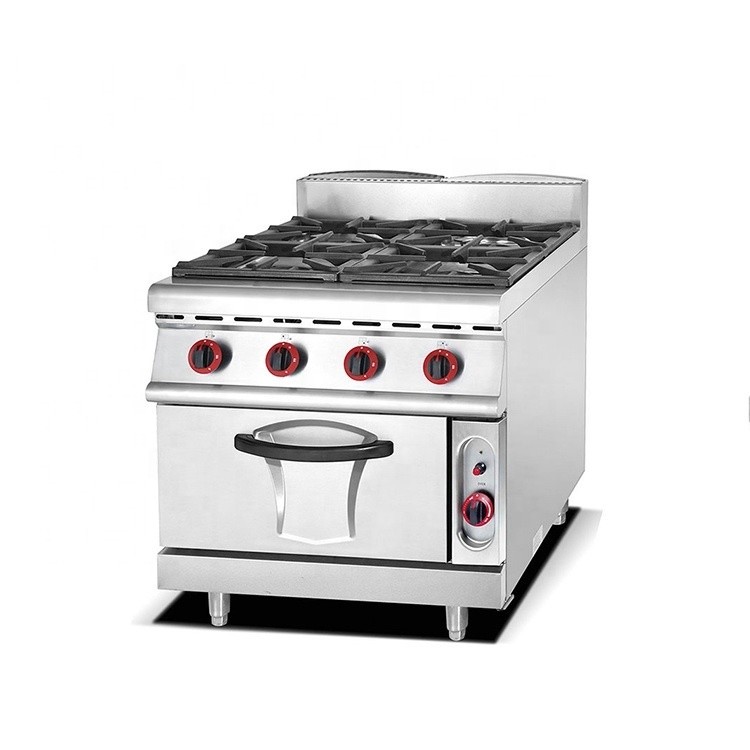 Commercial Kitchen Equipment Gas Range With4 -Burner & Gas Oven