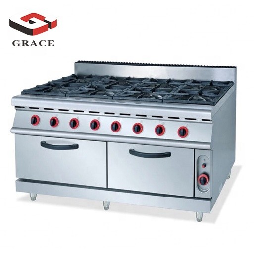 General Stainless Steel Durable Convection Home Kitchen Top 8 Burners Gas Range With Oven