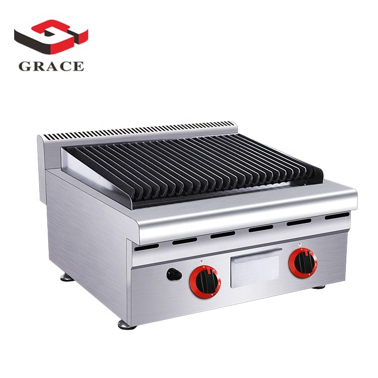 Grace Commercial Central Hot Stainless Steel Gas Lava Rock Grill Griddle Machine For Sale